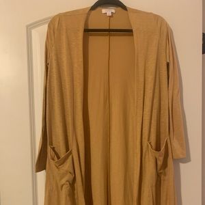 Long lightweight jacket, mustard color